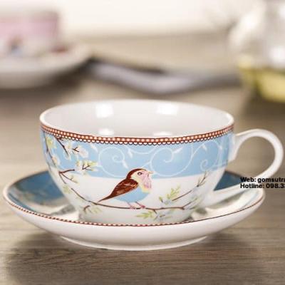 BỘ TRÀ CHIỀU 1 NGƯỜI HỌA TIẾT CHIM HOA